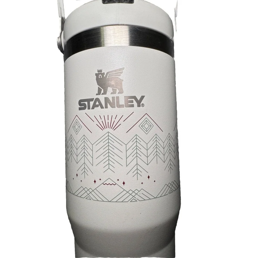 Stanley 30 oz Winterscapes The Iceflow Flipstraw Tumbler Pale Stone ECU - Picture 2 of 11